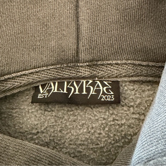 Valkyrae Dagger Hoodie Norse Mythology Valkyrie Gray Heavy All Over Print 2023 S - Picture 9 of 13